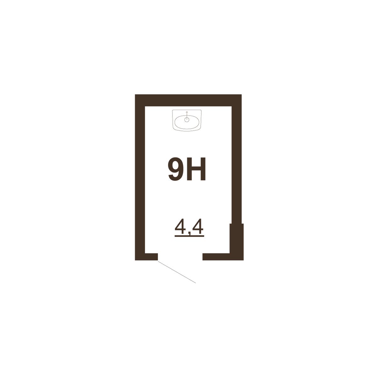 Квартира 1-комнатная №346, 1 этаж